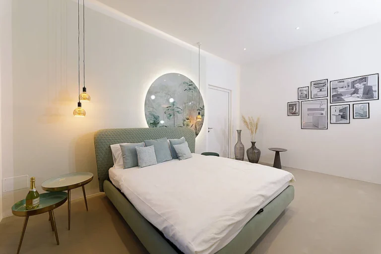 Schlafzimmer in olivgrün